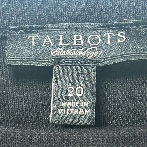 Talbots Womens Sleeveless Black Sheath Dress Size 20 Career Casual Knee Length - Picture 2 of 4